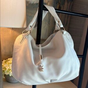 Celine White Leather Hobo Bag